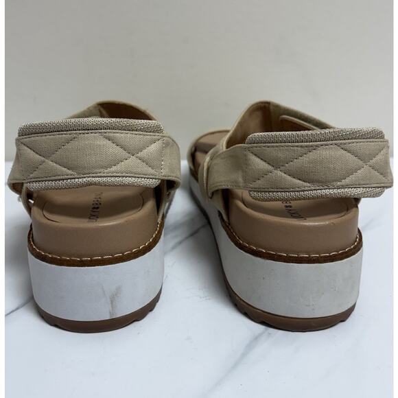 Lucky Brand Womens Platform Sandals Size 7.5M Beige Textile Comfort - Picture 7 of 10